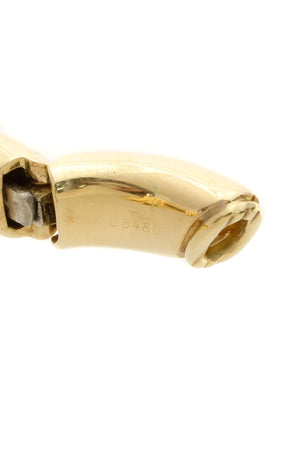 Cartier Diamond & Emerald Clip-On Hoop Earrings - Yellow Gold