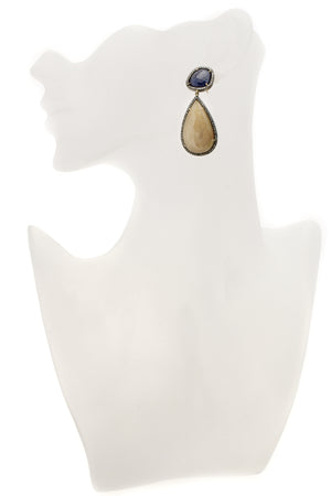 Fine Jewelry Diamond & Sapphire Drop Earrings - White Gold