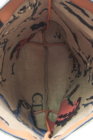Christian Dior Embroidered Sauvage Tote Bag - Brown