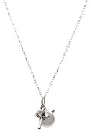 Hermes Charms Link Necklace - Silver