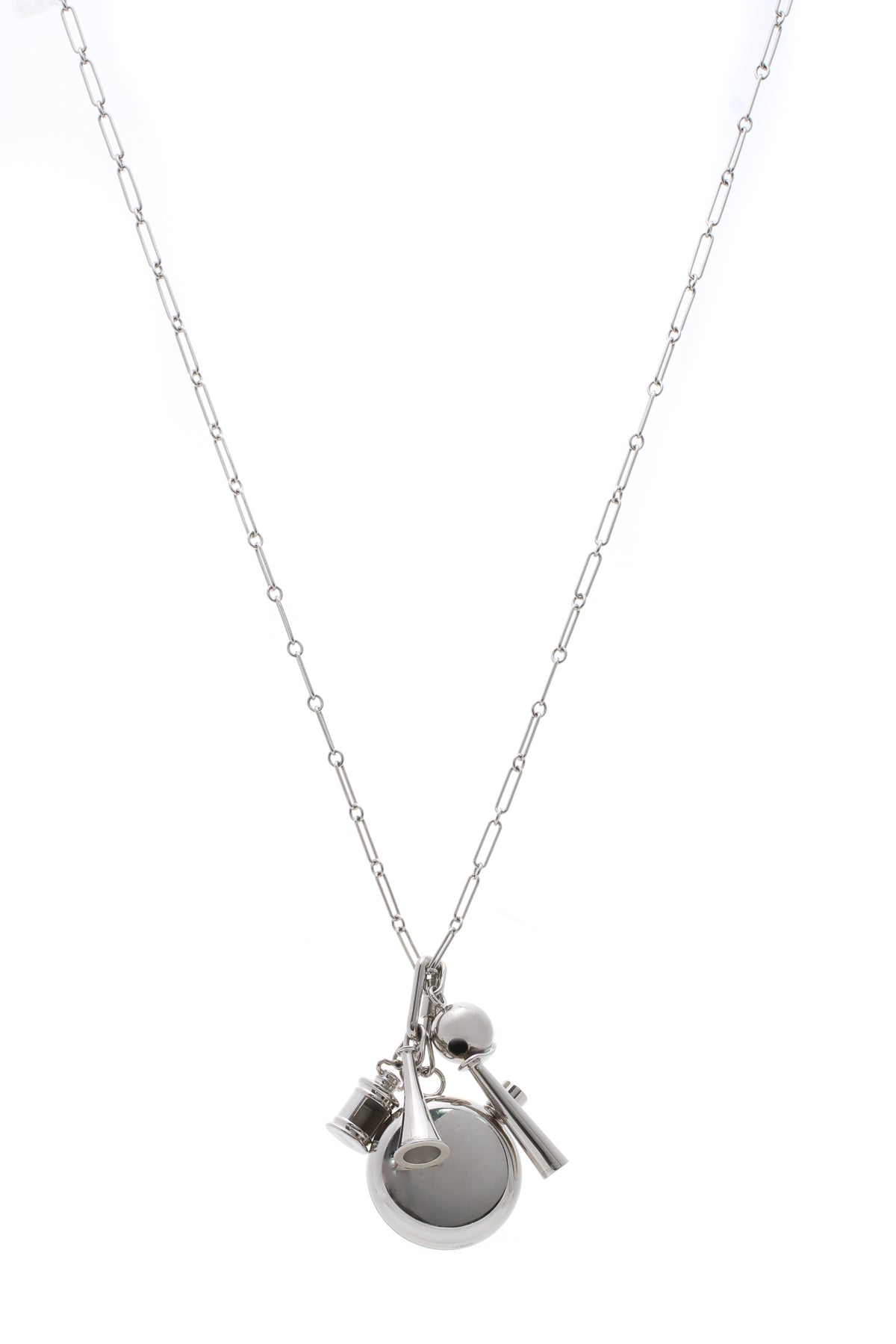 Hermes Charms Link Necklace - Silver