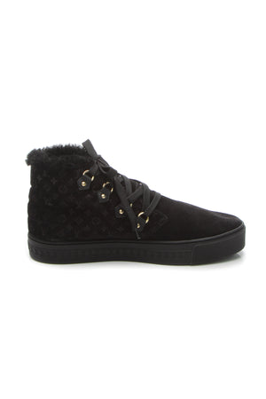 Fur High Top Sneakers - Black Size 41 - Couture USA