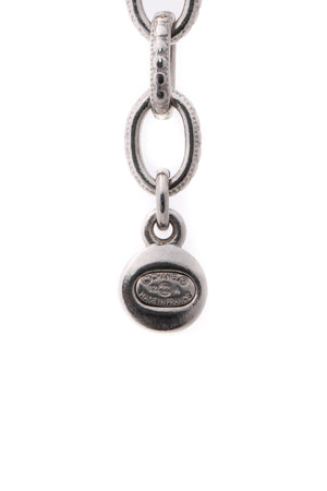 Chanel Hammered Stone Pendant Necklace - Silver