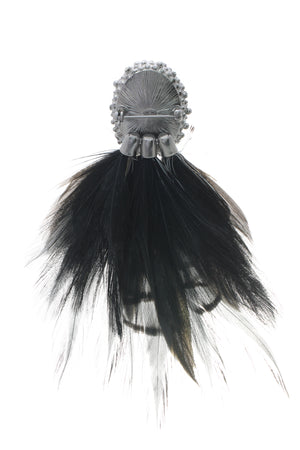 Chanel Paris-Edinburgh Feather Brooch - Silver/Black/White