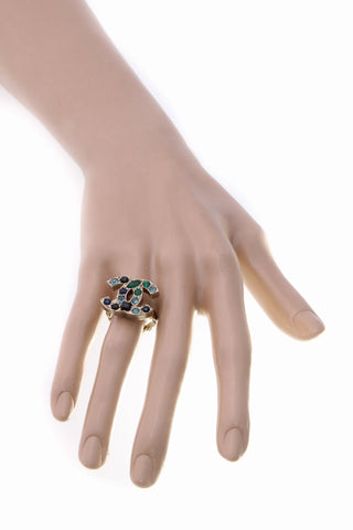 Chanel Multi-Stone Cocktail Ring - Gold Size 6