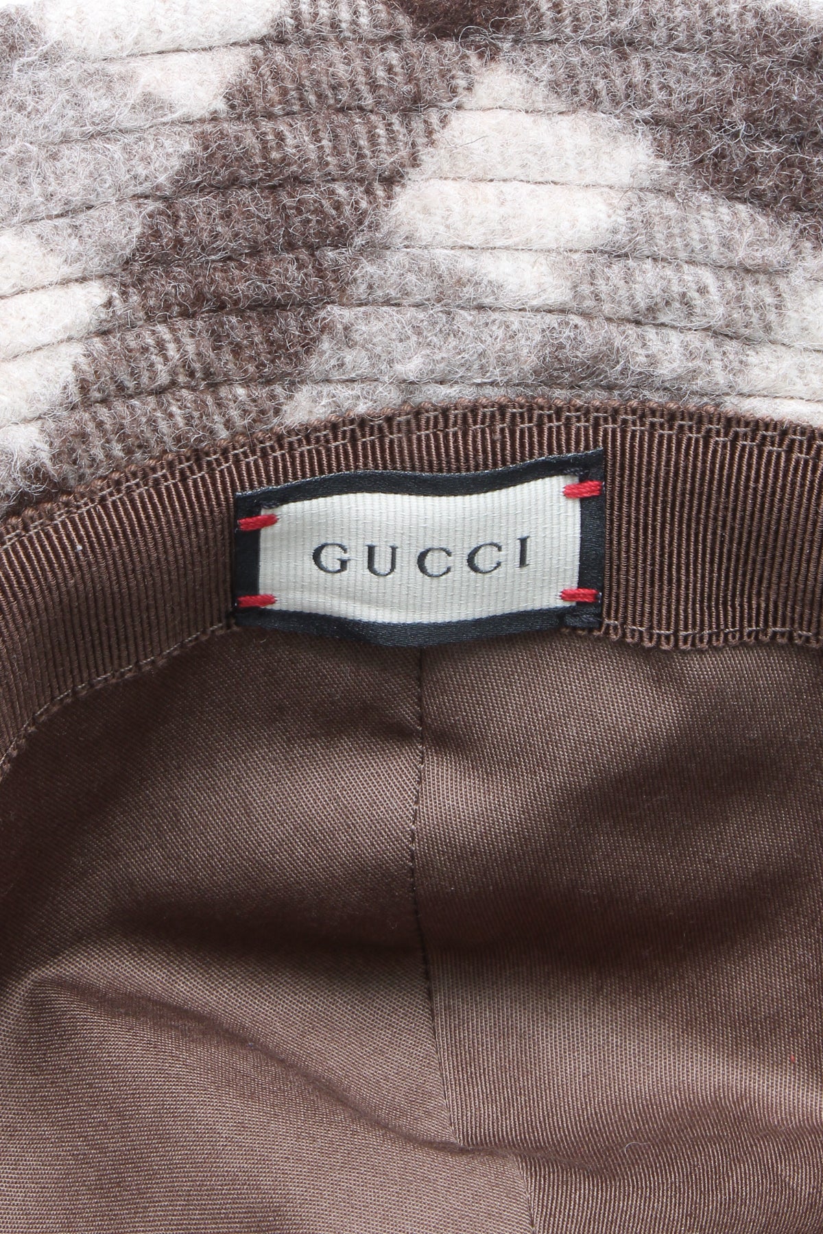 Gucci &quot;Orgasmique&quot; Patch Bucket Hat - White/Brown Size Medium