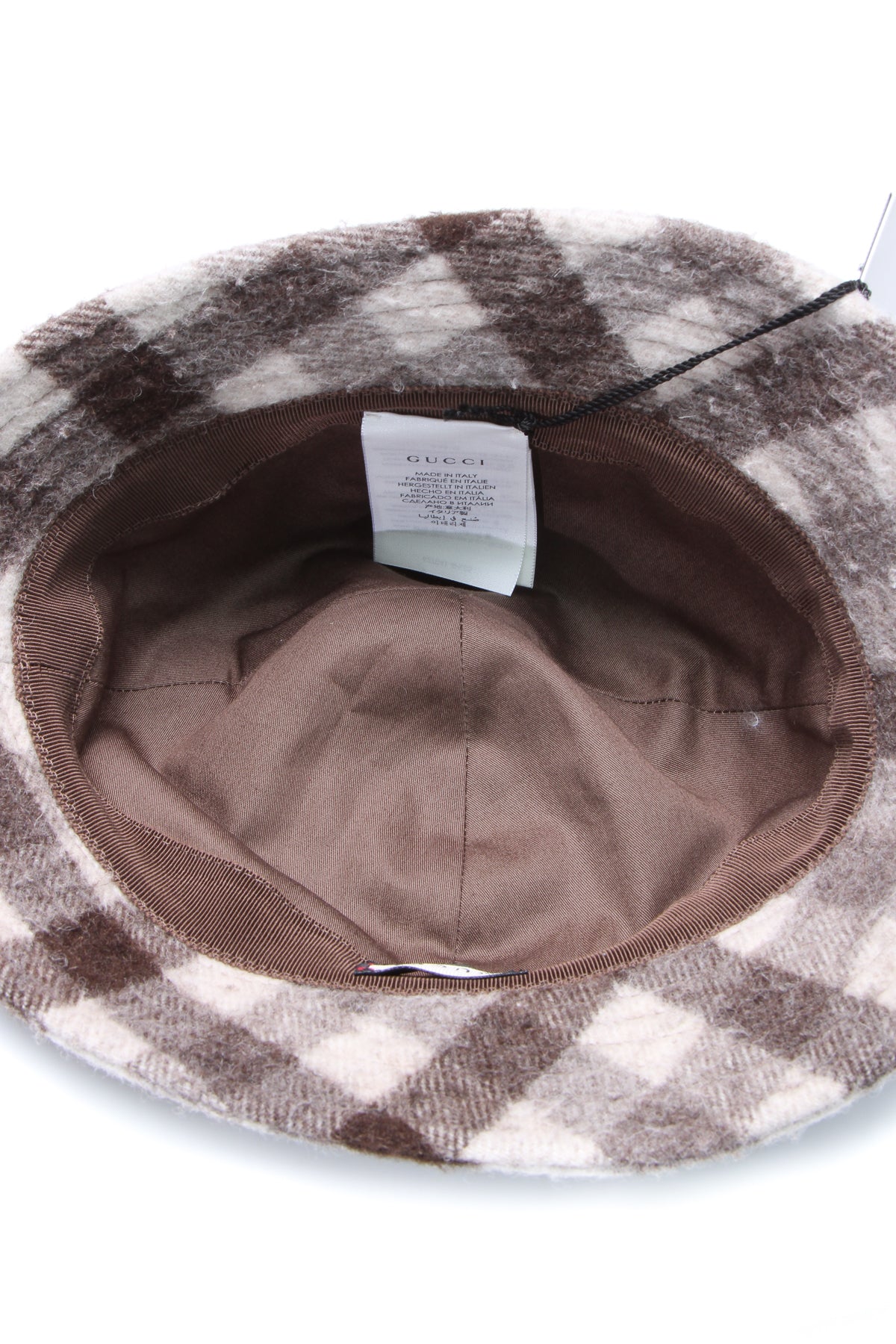Gucci &quot;Orgasmique&quot; Patch Bucket Hat - White/Brown Size Medium