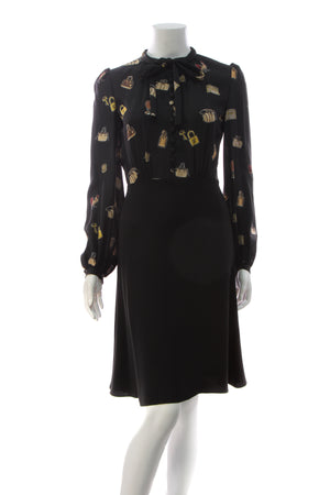 Louis Vuitton Printed Dress - Black Size 34