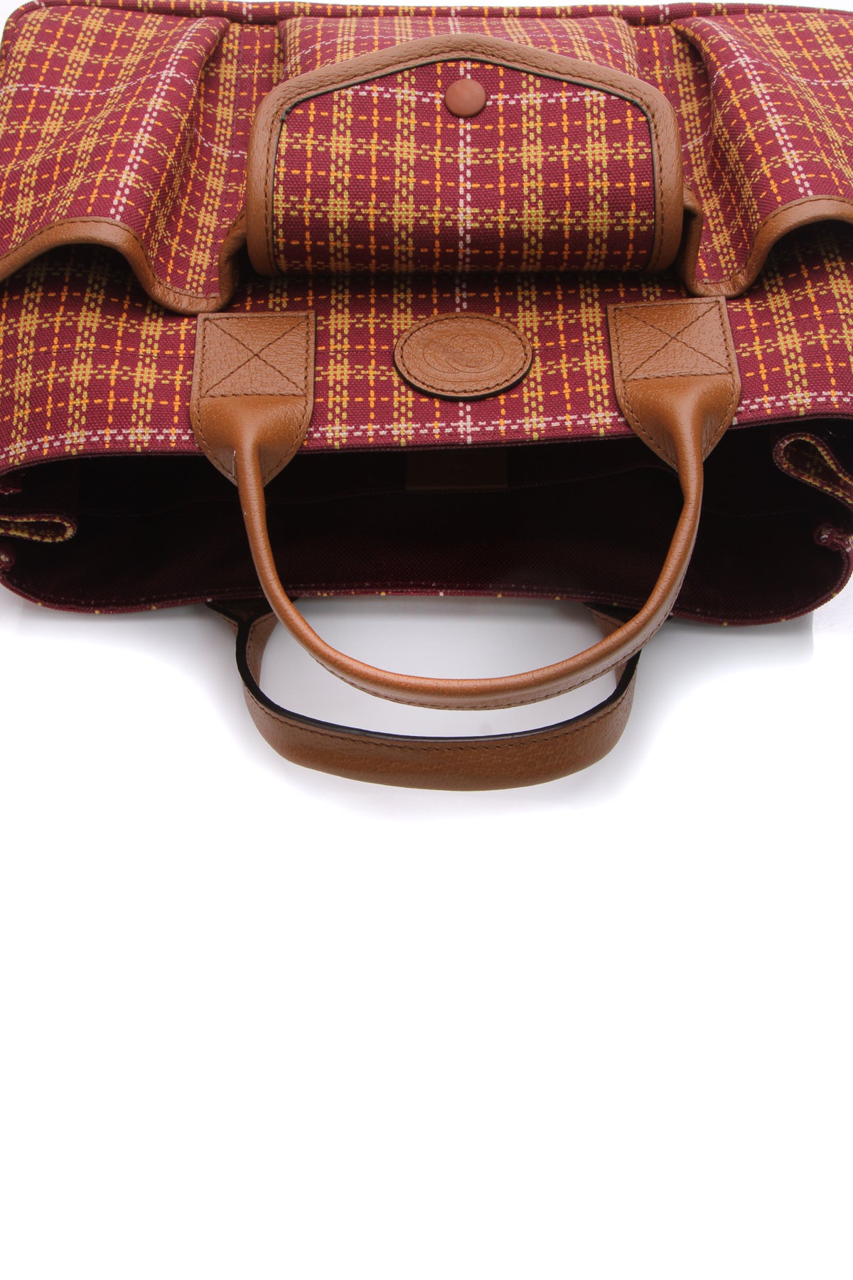 Gucci Children&#39;s Plaid Print Tote Bag - Burgundy