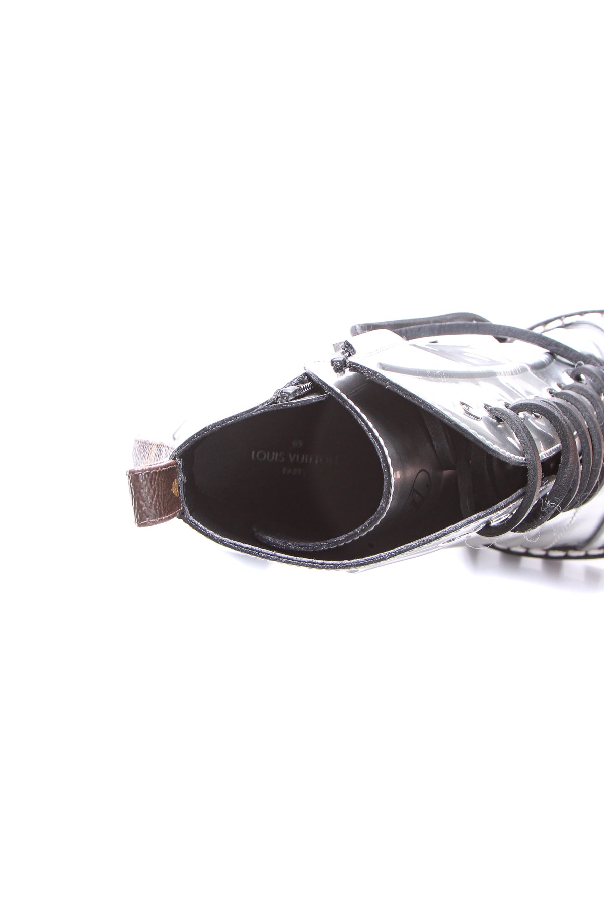 Louis Vuitton Silver Patent Calfskin Leather Low Top Spaceship