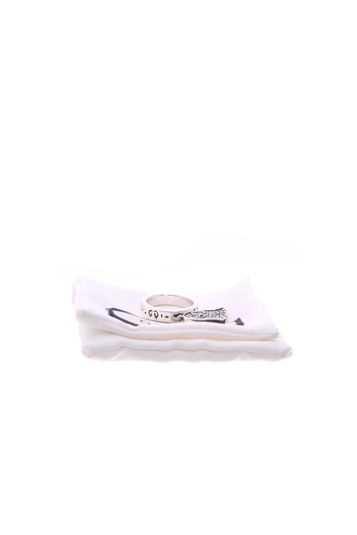 Gucci Diamond Ghost Charm Ring - Silver Size 6