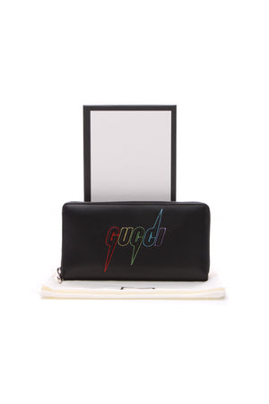 Gucci Rainbow Blade Zip Wallet - Black