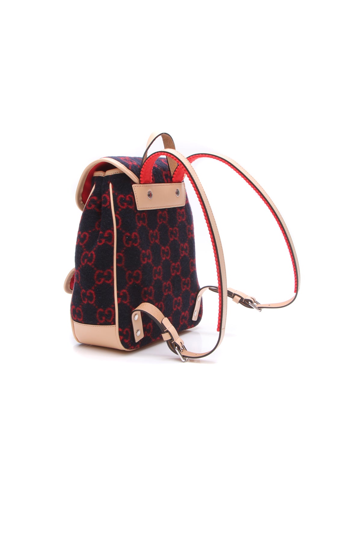 Gucci Wool Children s Backpack Navy Red Couture USA