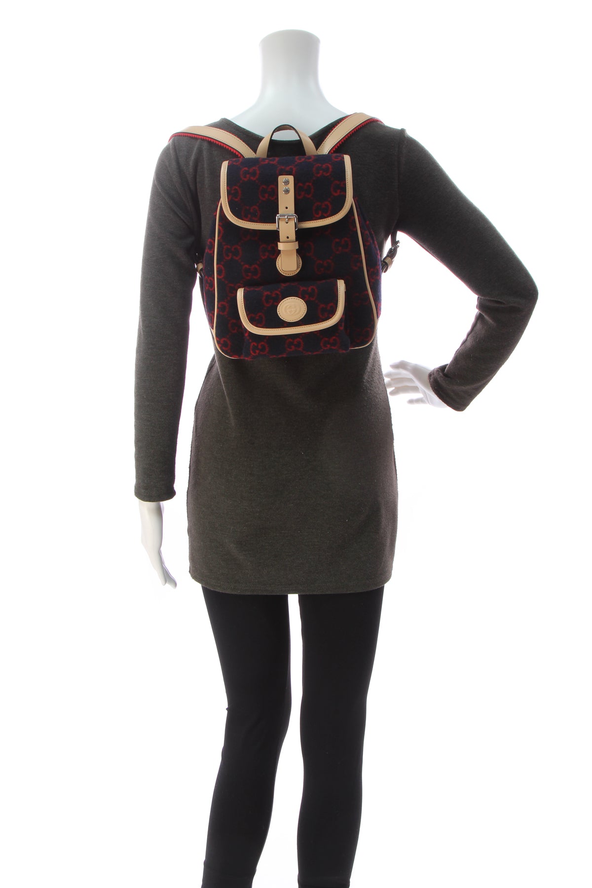 Gucci Wool Children's Backpack - Navy/Red