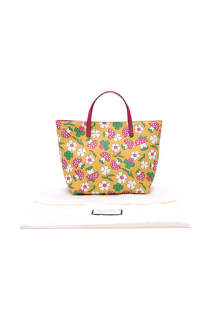 Gucci Children's Flower & Mushroom Print Small Tote Bag - Pink/Yellow