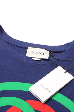 Gucci Oval Interlocking G T-Shirt - Blue Size Large