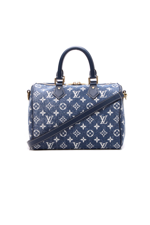 LOUIS VUITTON Light Blue Monogram Denim and Vachetta Leather Daily