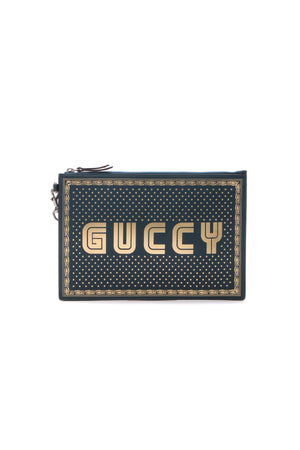 Gucci "Guccy" Zip Wristlet Pouch