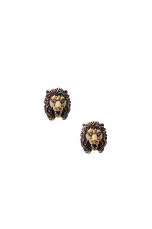 Gucci Rainbow Crystal Lion Clip-On Earrings