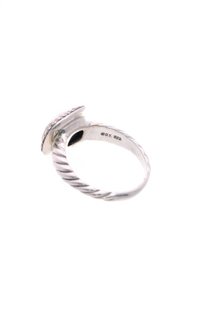 David Yurman Diamond & Onyx Noblesse Ring - Silver Size 7.5