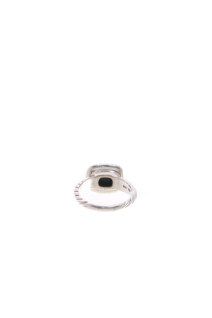 David Yurman Diamond & Onyx Noblesse Ring - Silver Size 7.5