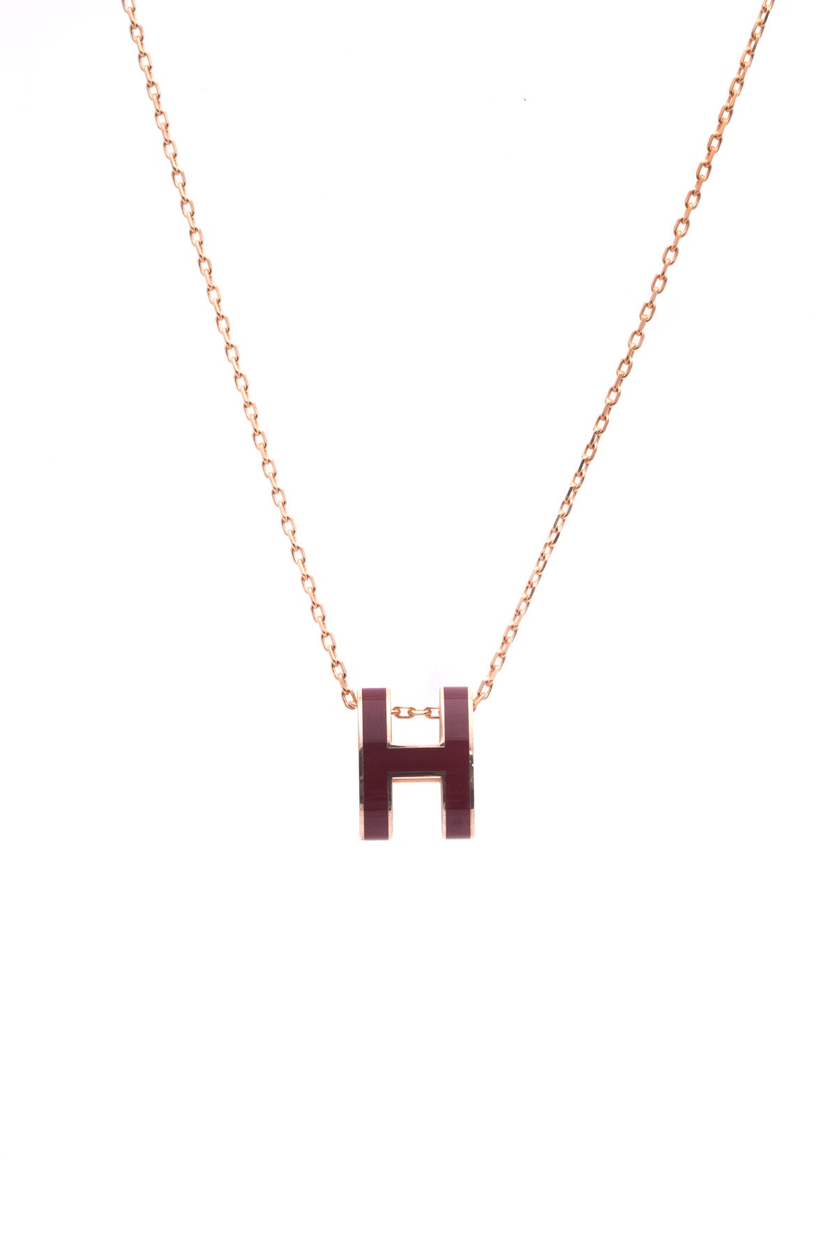 Hermes Red Lacquer Gold Plated Pop H Pendant Necklace Hermes | TLC