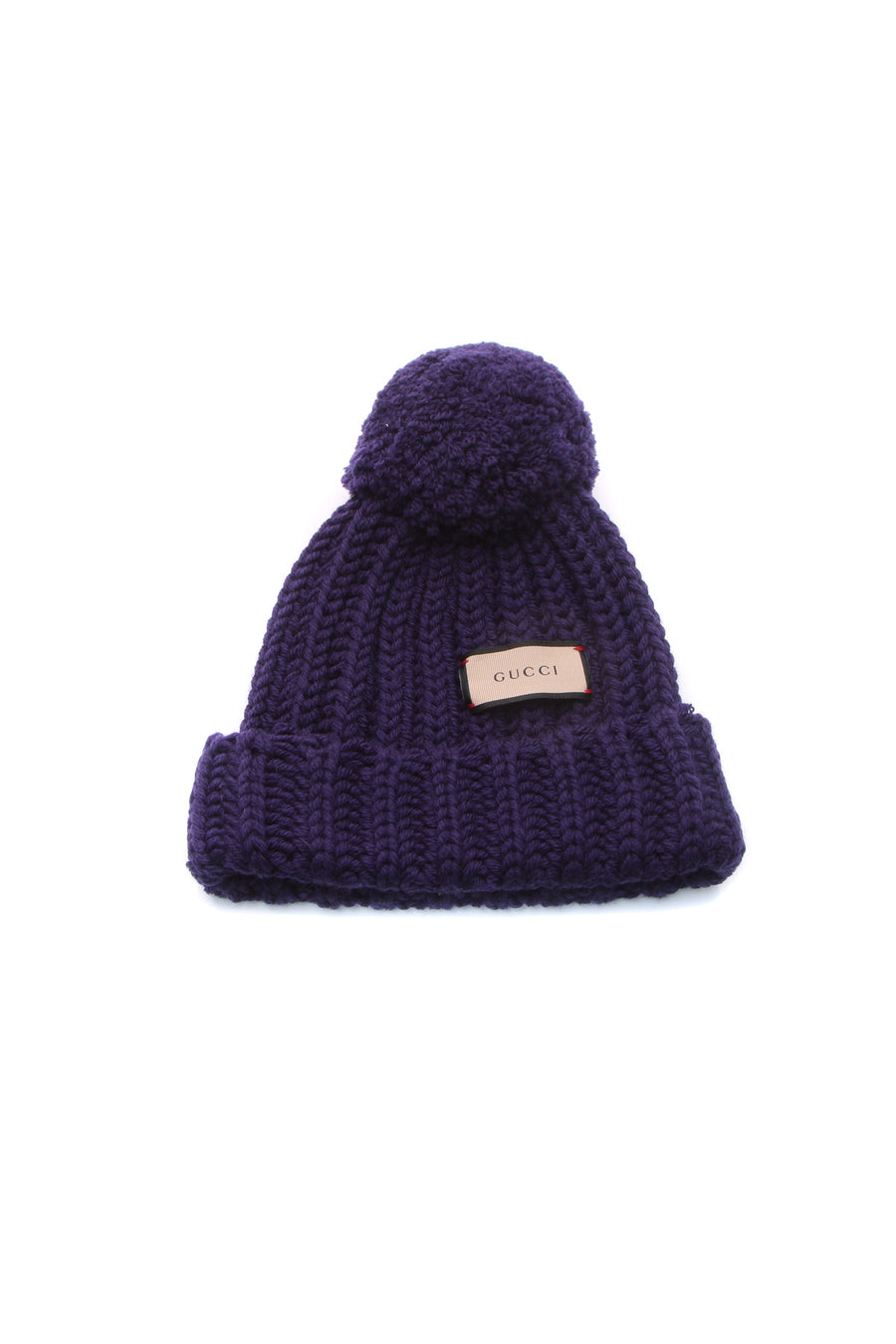 Gucci Pom Pom Logo Beanie- Purple Size Small