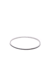 David Yurman 3mm Cable Eternity Bangle - Black Diamond