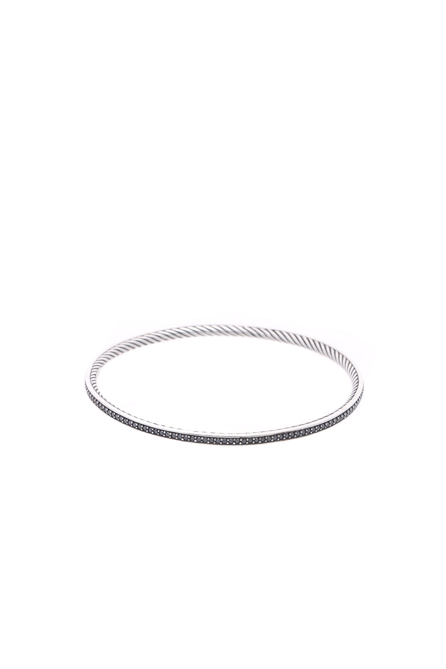 David Yurman 3mm Cable Eternity Bangle - Black Diamond