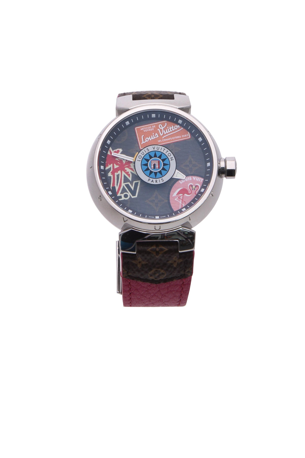 Louis Vuitton 41.5 Lilac Monogram Canvas My LV Tambour Quartz Watch