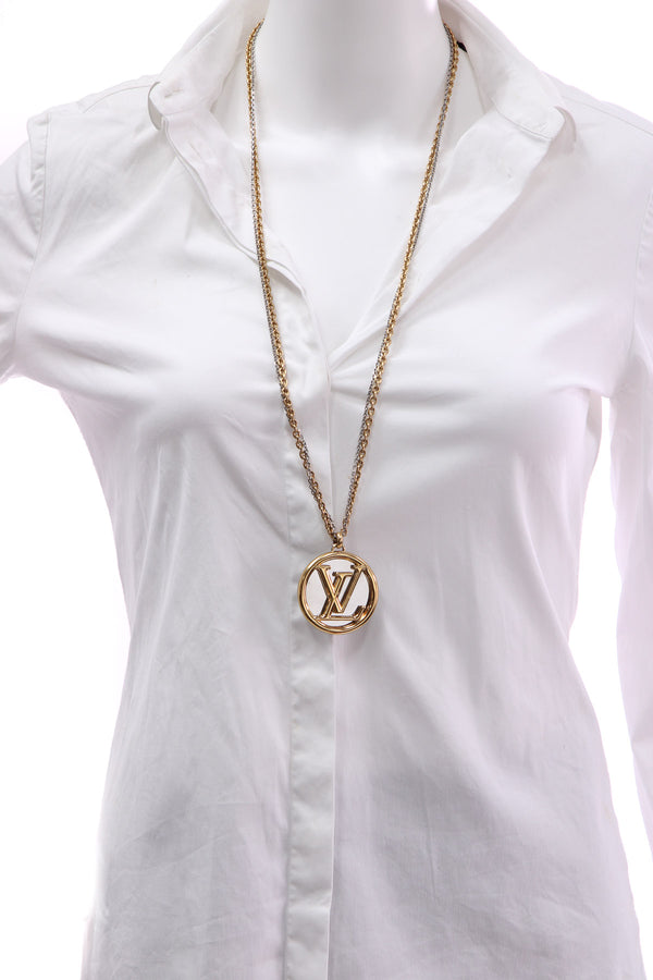 Louis Vuitton Garden Louise Long Pendant Necklace - Brass Pendant