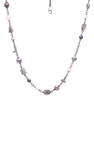 Valentino Pearl Letter Station Necklace